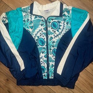 Vintage Puma Track Jacket Small Color Block Geometric